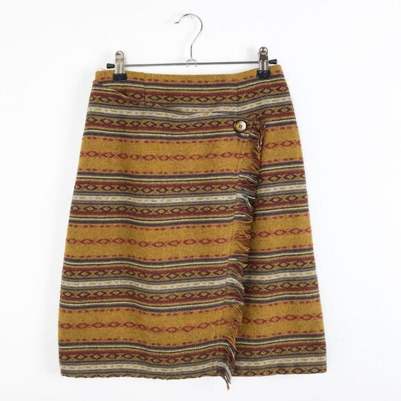 Vintage south western wool wrap mini‎ skirt women’s size 2/4 - Picture 1 of 5